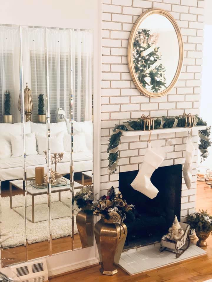 house LR fireplace winter